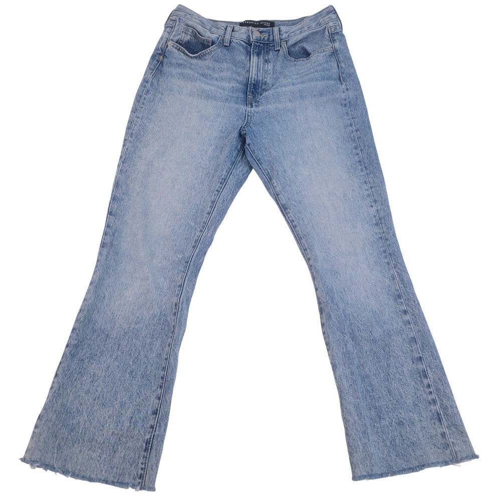 Veronica Beard Carly Kick Flare Jeans 28 Pebble Stone High‎ Rise Made in USA